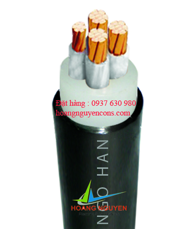 Cáp điện lực 4 ruột đồng cách điện XLPE, vỏ PVC(CXV-(3+1R)-0.6/1KV) TCVN 5935